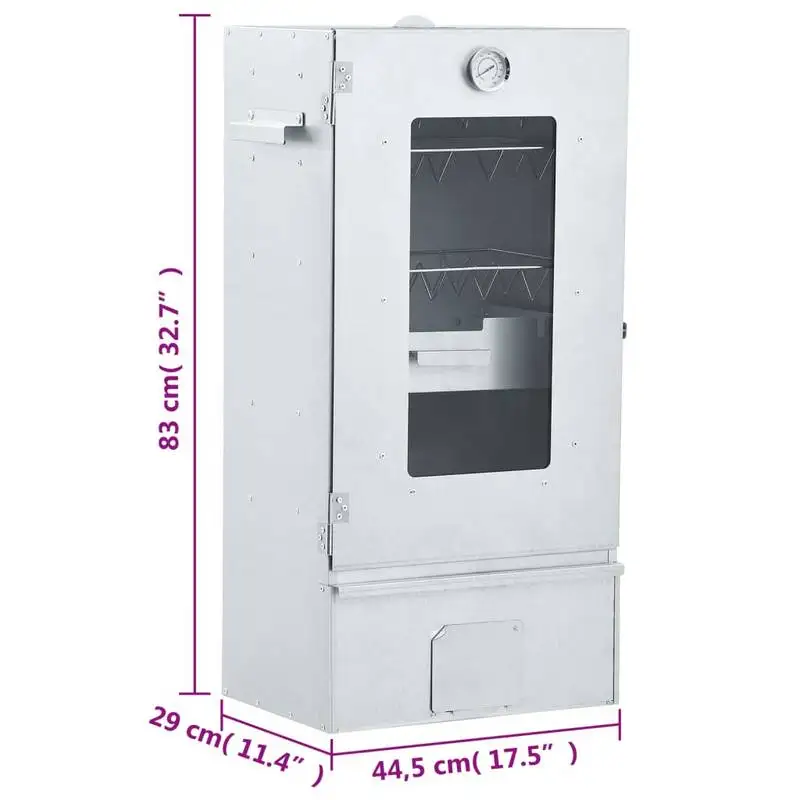 Ahumador vertical de humo frío en acero galvanizado 83 cm: medidas y dimensiones