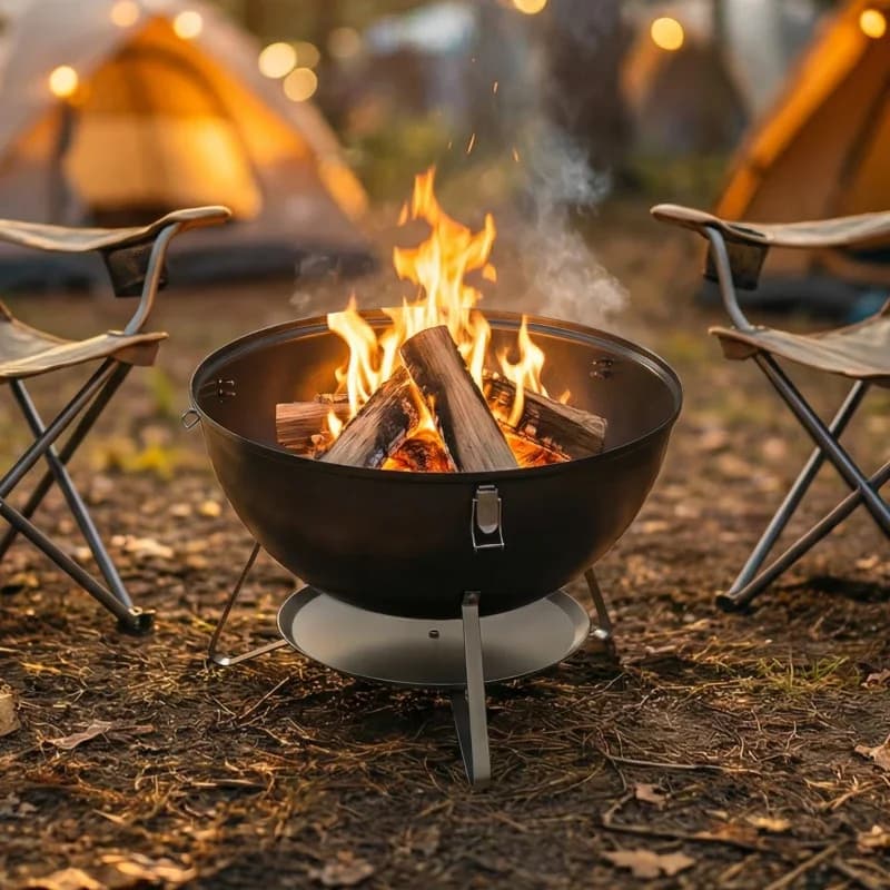 Ahumador vertical Outsunny 3 en 1 con 3 parrillas y termómetro: usado como hoguera de camping