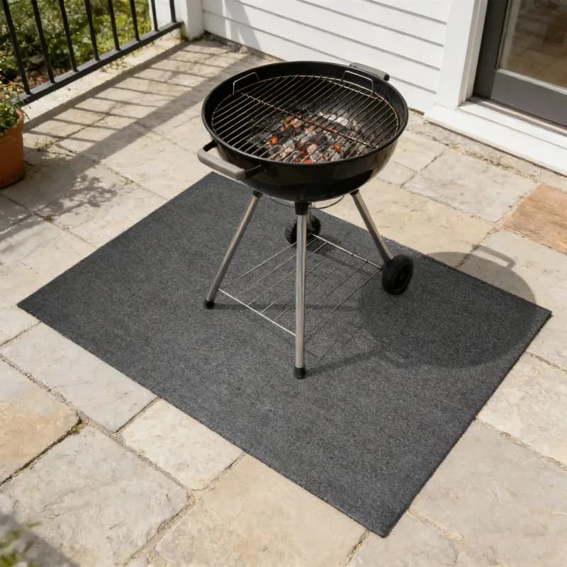 Alfombra protectora de suelo para barbacoa 112x76 cm — alfombra para barbacoa