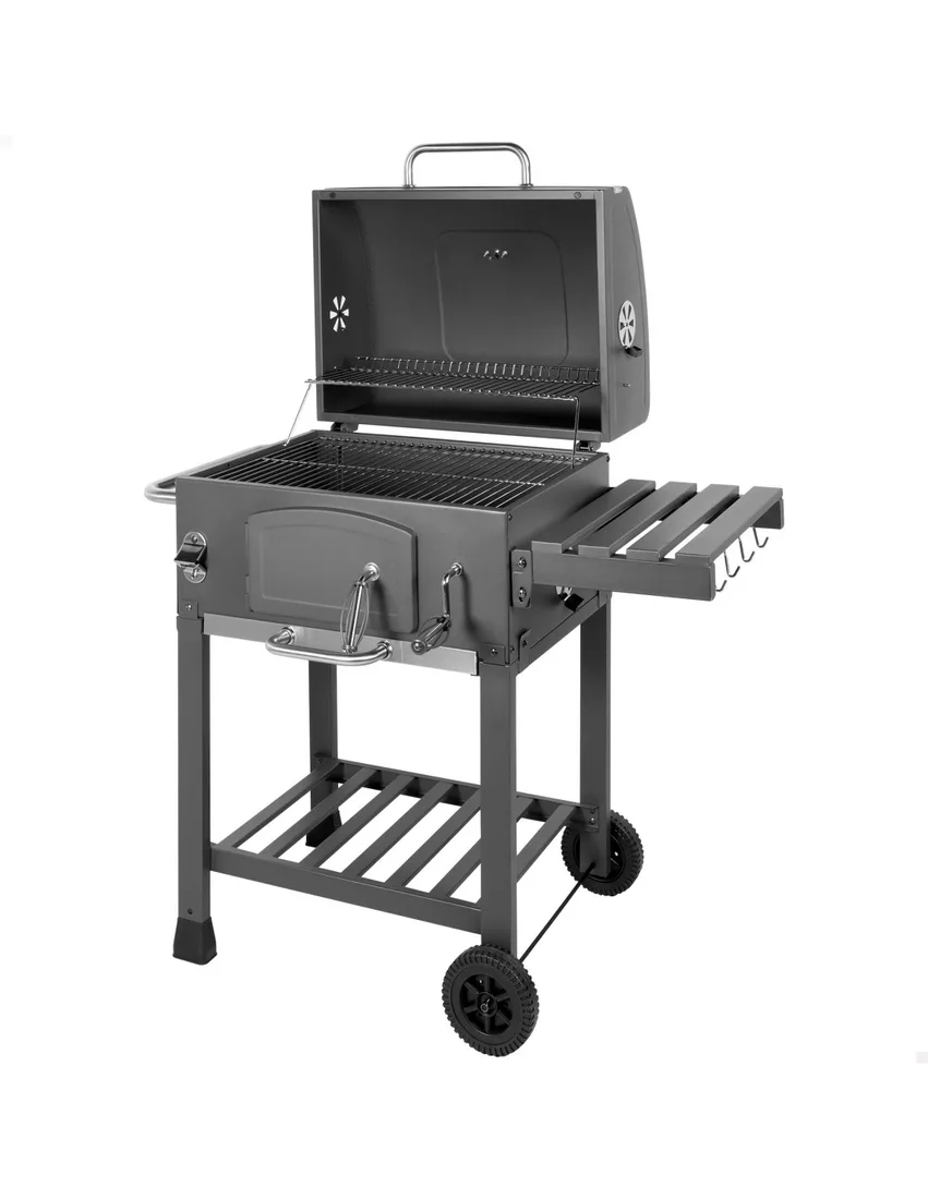 Barbacoa de carbón Aktive con ahumador y brasa regulable 102 cm — barbacoa de carbón con ahumador