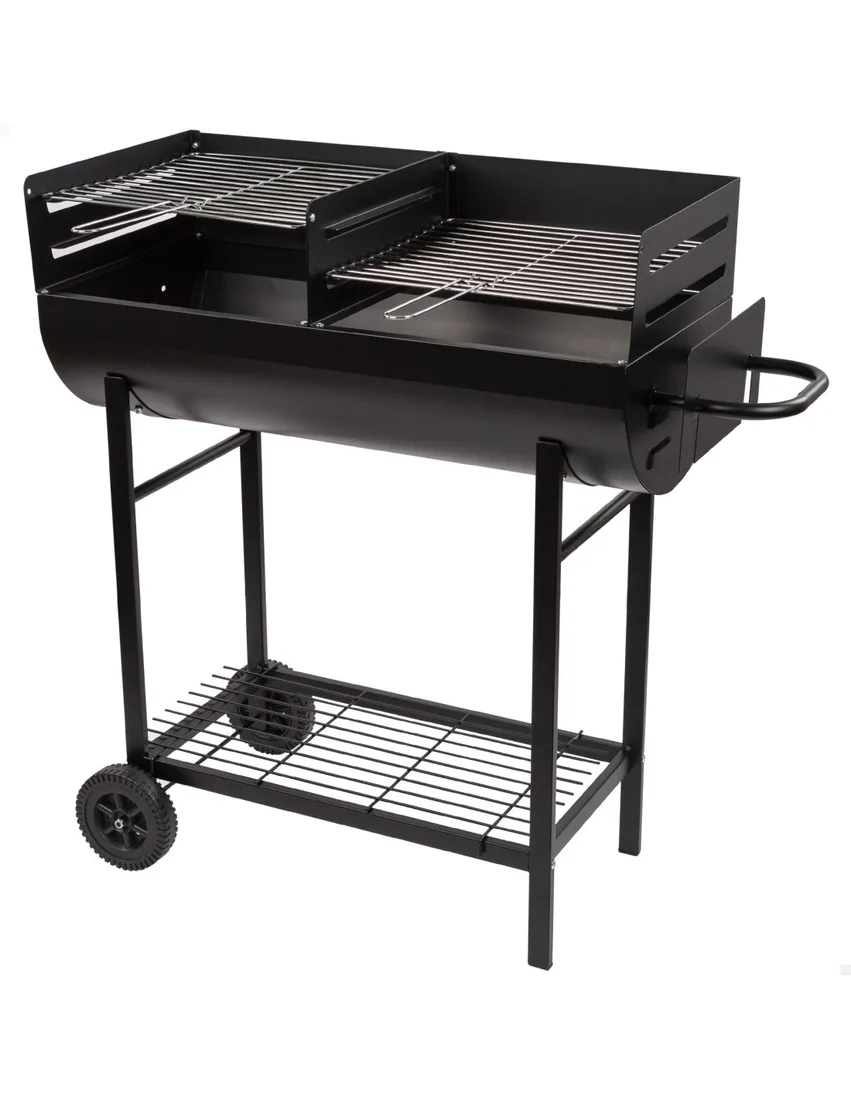Barbacoa de carbón Aktive con doble parrilla y asa 97 cm — barbacoa de carbón doble parrilla