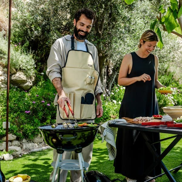 Barbacoa de carbón portátil con dos parrillas Aktive 46 cm — barbacoa de carbón