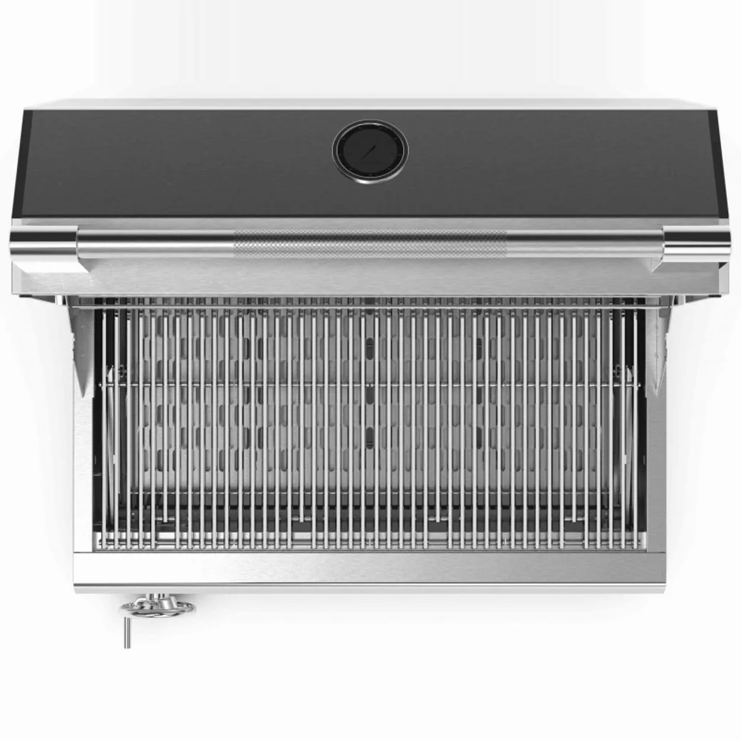 Barbacoa de carbón encastrable Brabura Ember 800 acero inoxidable 304: detalle de la parrilla