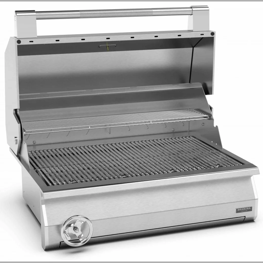 Barbacoa de carbón encastrable Brabura Ember 800 acero inoxidable 304 — barbacoa de carbón encastrable