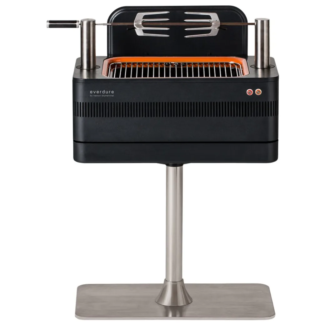 Barbacoa de carbón Everdure Fusion con encendido eléctrico y rustidor