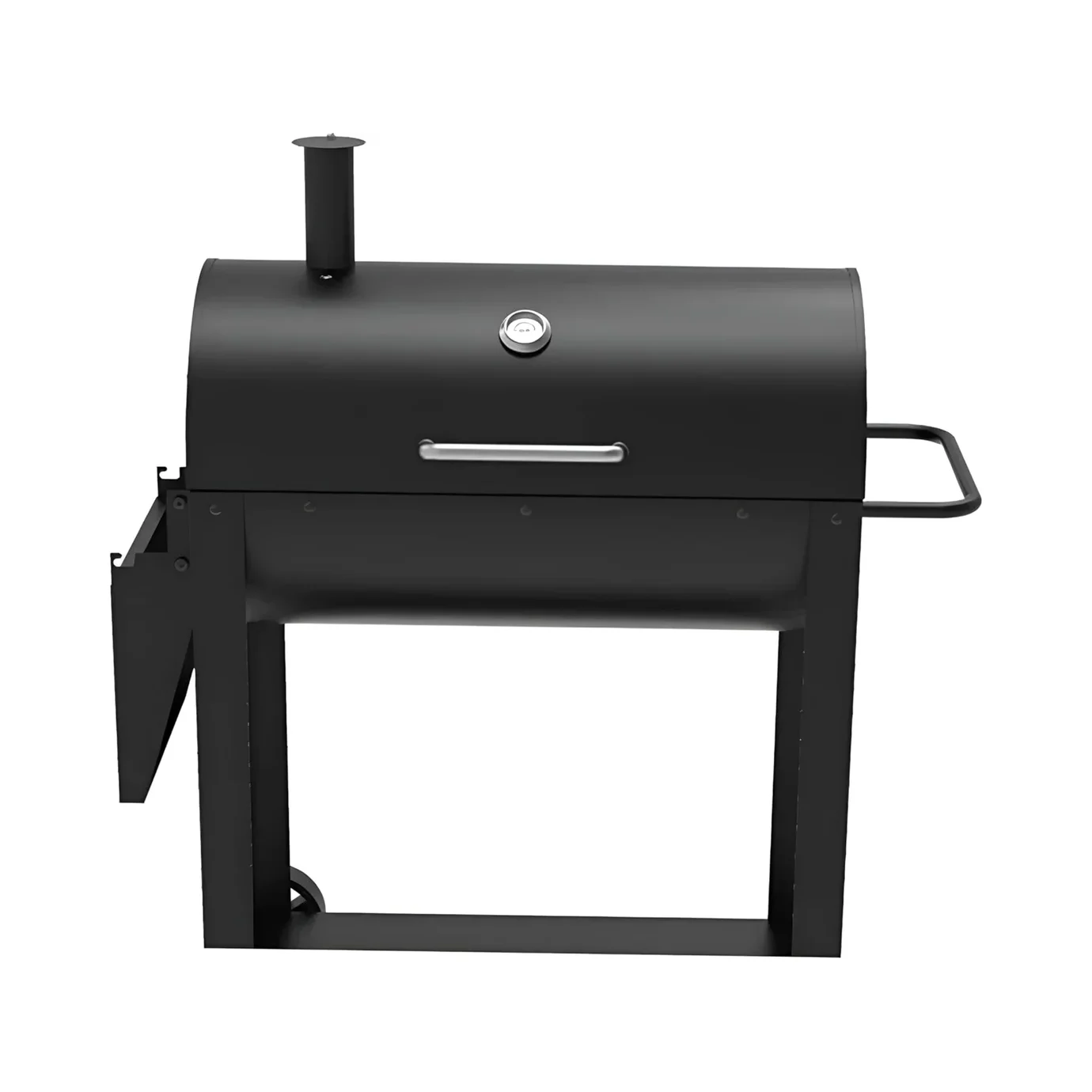 Barbacoa de carbón Imor Dallas de barril con tapa ahumadora y termómetro: sujetando el chimenea de encendido junto a las brasas