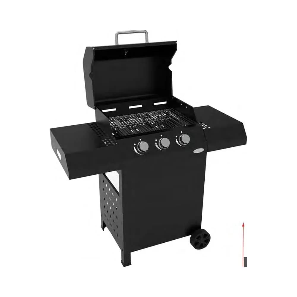 Barbacoa de gas Imor Cazorla de 3 quemadores con roca de lava — barbacoa de gas con roca de lava