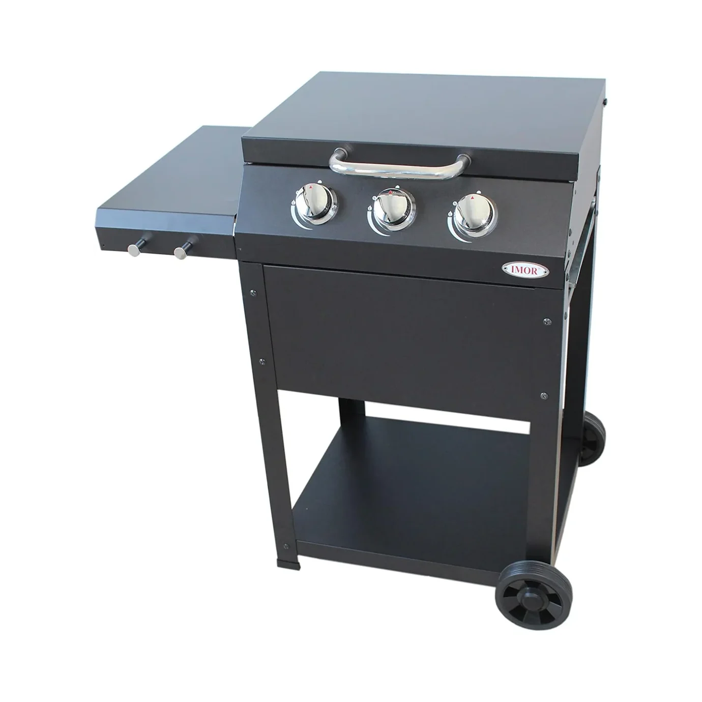 Barbacoa de gas Imor Miramar de 3 quemadores con parrilla y plancha de 12 mm — barbacoa de gas con plancha