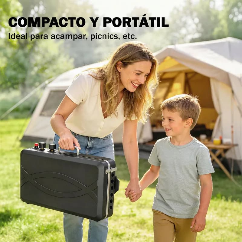 Barbacoa de gas Outsunny portátil 2 en 1 plancha y hornillo 7 kW — barbacoa de gas portátil