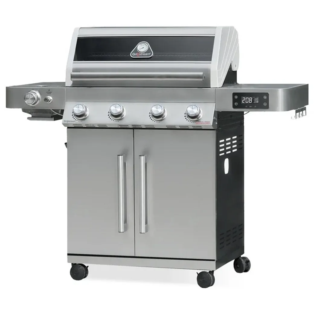 Barbacoa híbrida de gas y carbón Grillstream Gourmet 4 quemadores inox — barbacoa híbrida gas y carbón