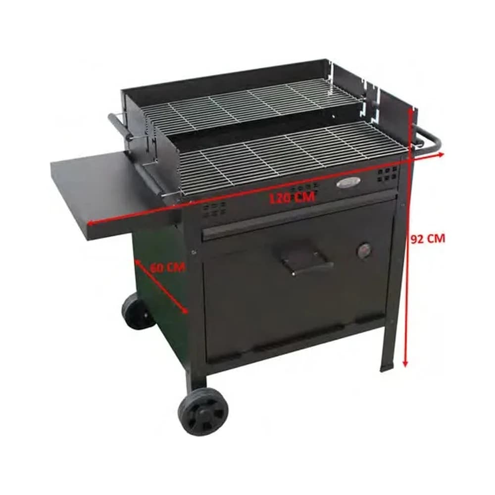 Barbacoa de leña y carbón Imor Etna V20 con horno independiente: medidas y dimensiones