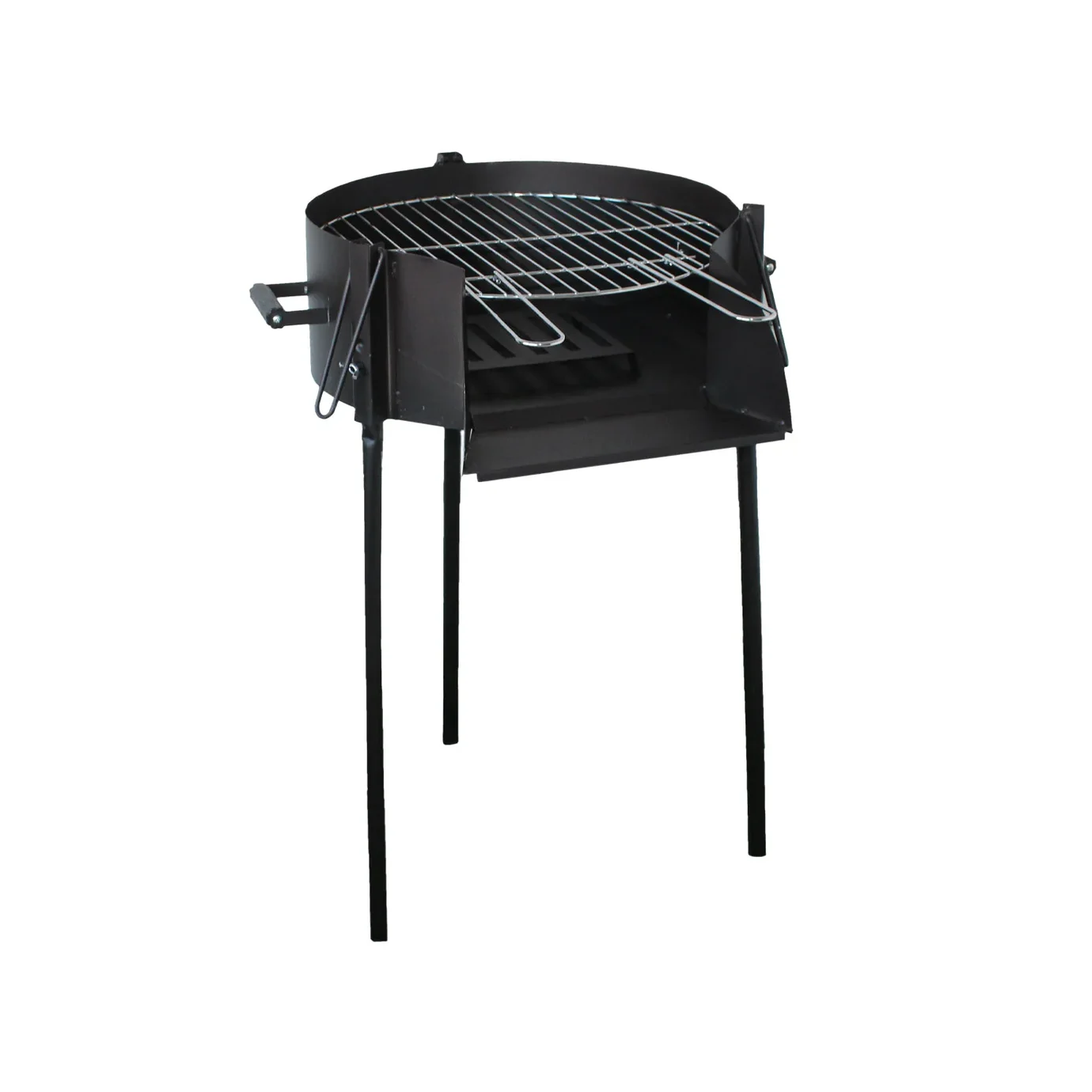 Barbacoa paellero Imor Algo Más 3 en 1: leña, carbón y rosco de gas: cajón de carbón extraíble por la puerta frontal