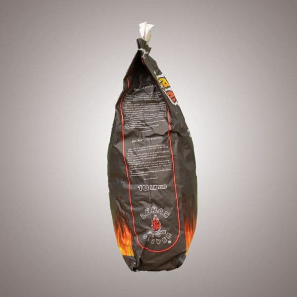 Bolsa de carbón vegetal de 10 litros: vista lateral