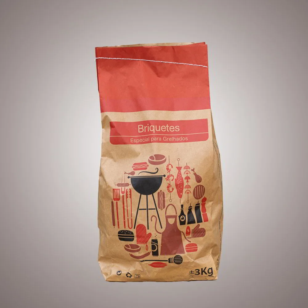Briquetas de carbón vegetal de encina 3 kg, brasa larga y estable — briquetas de carbón vegetal