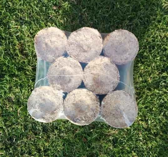 Briquetas de madera para chimenea y estufa 10 kg, 8 troncos: los troncos del paquete vistos de punta