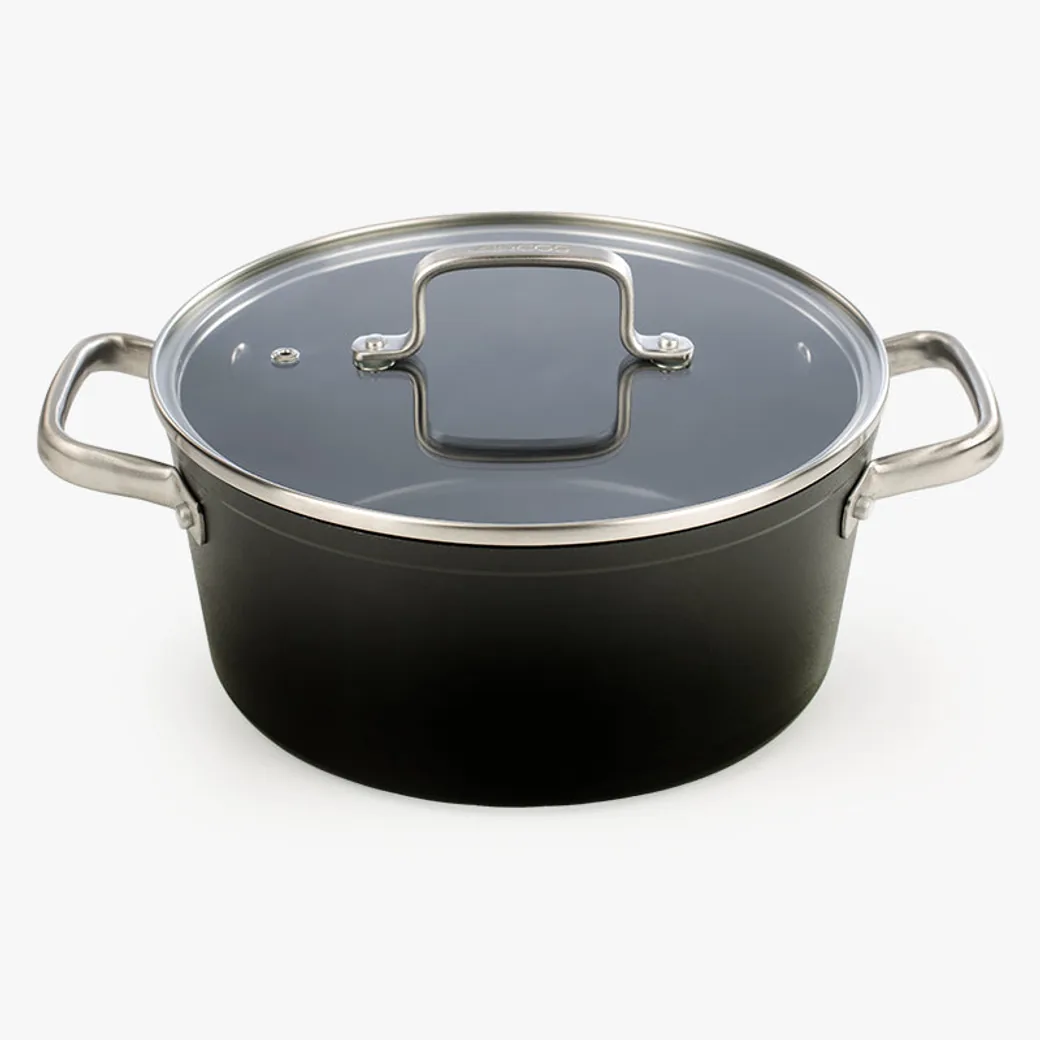 Cacerola antiadherente cerámica Arcos Samoa 24 cm con tapa de cristal — cacerola antiadherente