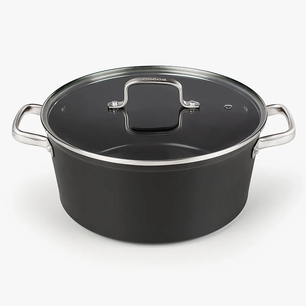 Cacerola antiadherente cerámica Arcos Samoa 28 cm con tapa de cristal