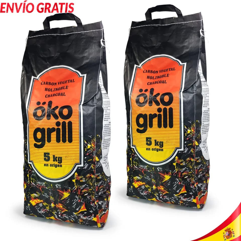 Carbón vegetal ÖKO GRILL 10 kg (2 sacos de 5 kg) — carbón vegetal