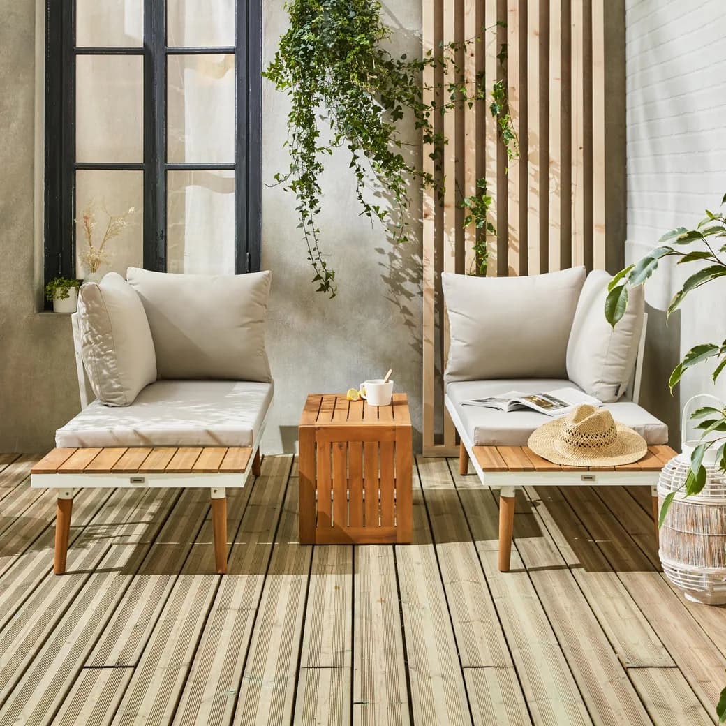 Conjunto de muebles de jardín de aluminio Sao Paulo 4 plazas: detalle de cerca del producto