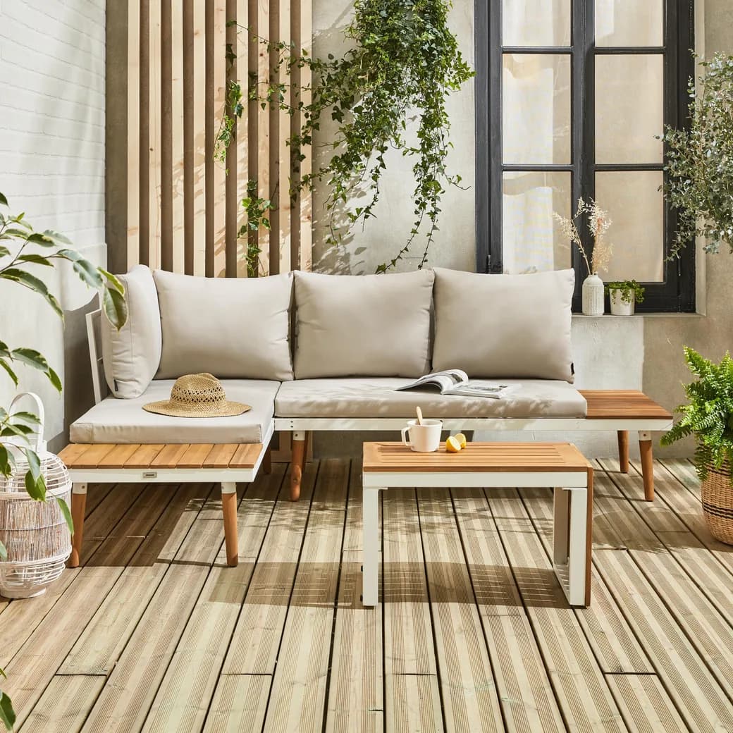 Conjunto de muebles de jardín de aluminio Sao Paulo 4 plazas