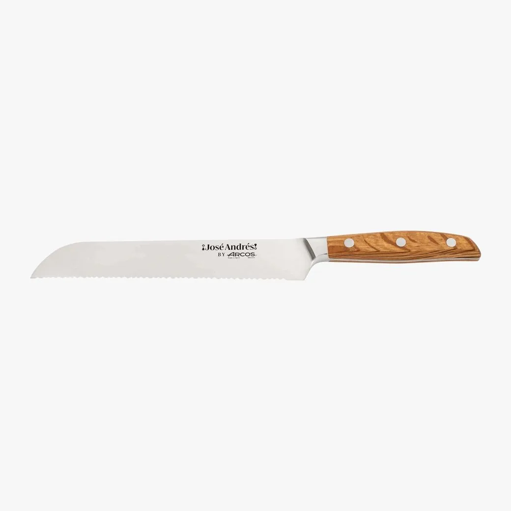 Cuchillo panero Arcos José Andrés 200 mm de sierra con mango de encina — cuchillo panero