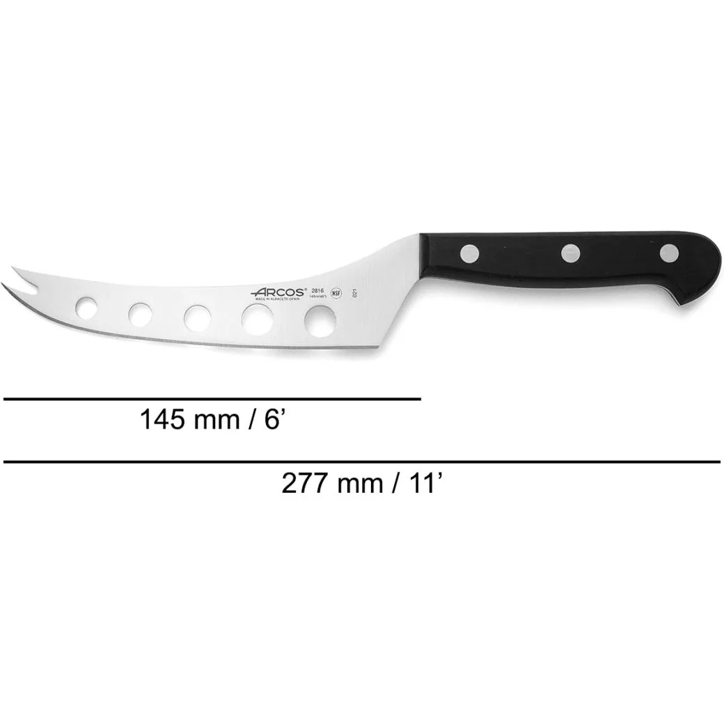 Cuchillo de queso Arcos Universal 14,5 cm con hoja de alvéolos: medidas y dimensiones