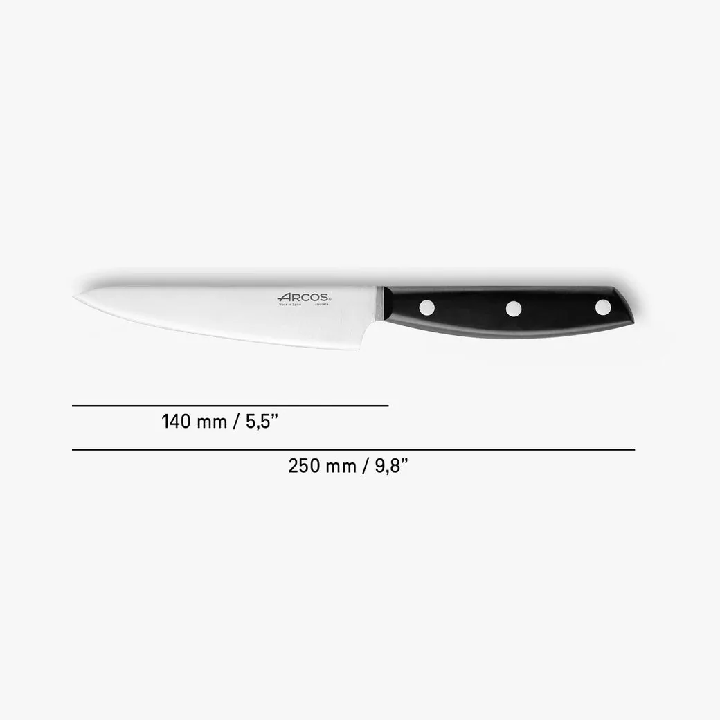 Cuchillo de verduras Arcos Ibiza 14 cm de acero NITRUM: medidas y dimensiones