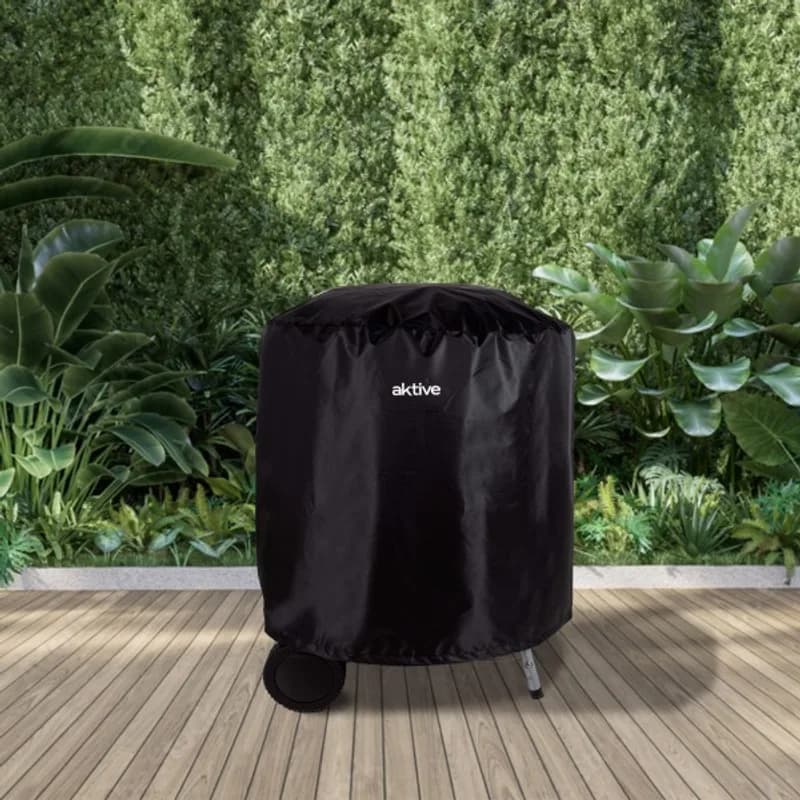 Funda para barbacoa impermeable Aktive redonda Ø69,5x67 cm: puesta sobre la barbacoa en el jardín