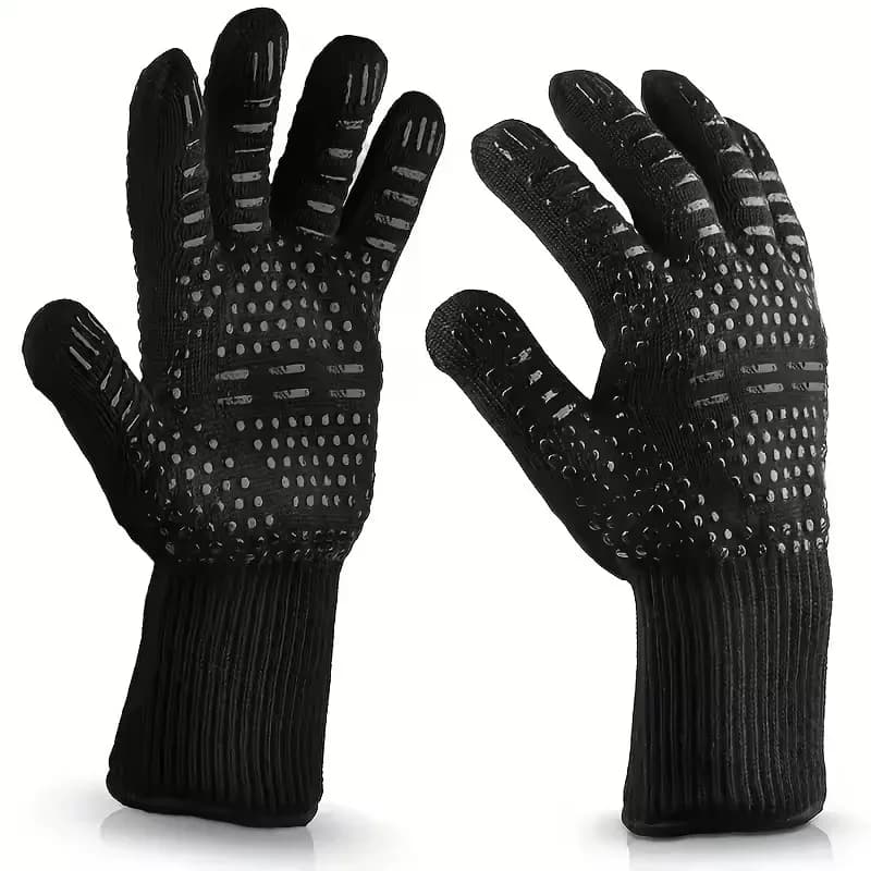 Guantes para barbacoa resistentes al calor hasta 800 °C (par): detalle de cerca del producto