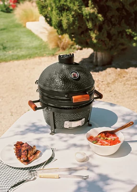 Barbacoa kamado Create de cerámica 16" negra — barbacoa kamado
