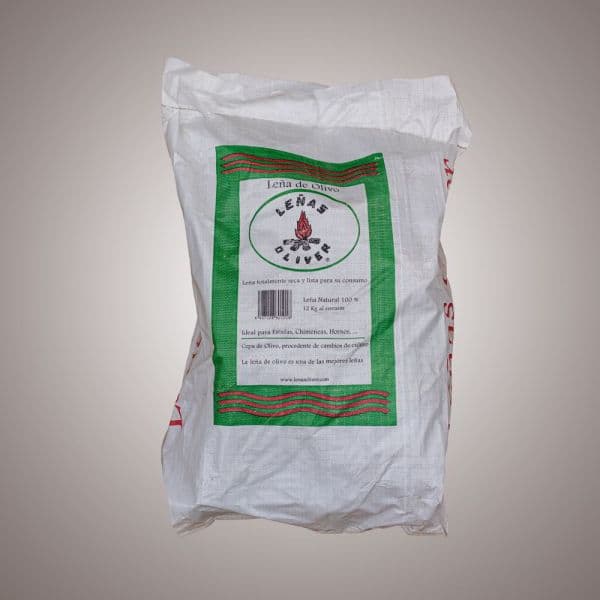 Leña de olivo en saco 12 Kg — leña de olivo para barbacoa