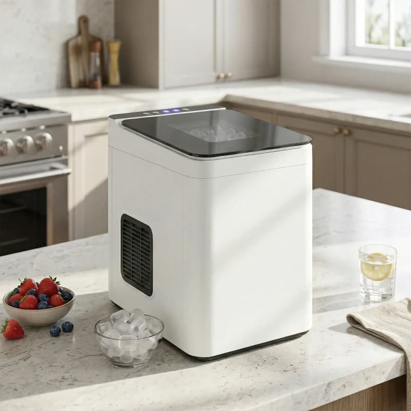 Máquina de hielo de sobremesa HOMCOM autolimpiante 12 kg/24h — accesorios barbacoa