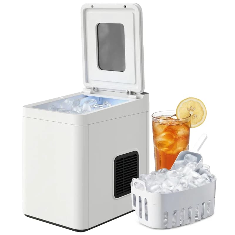Máquina de hielo de sobremesa HOMCOM autolimpiante 12 kg/24h — accesorios barbacoa