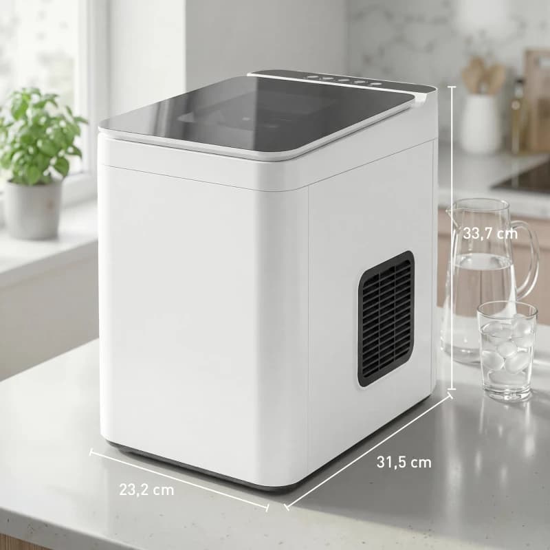 Máquina de hielo de sobremesa HOMCOM autolimpiante 12 kg/24h: medidas y dimensiones