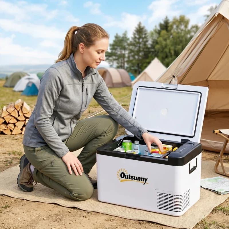 Nevera congelador portátil Outsunny 18 L compresor 12/24 V -20 °C — nevera congelador portátil