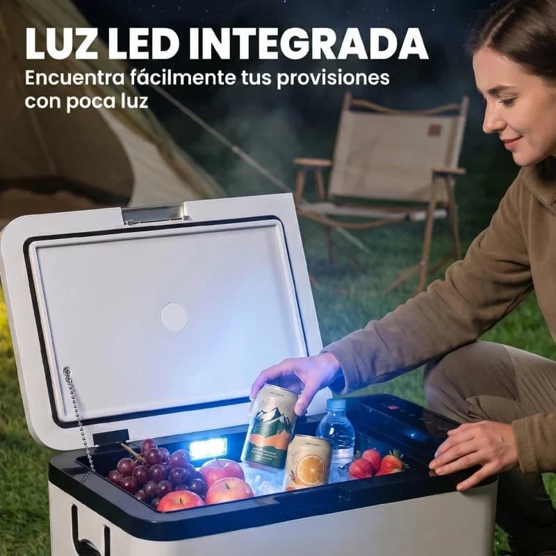 Nevera congelador portátil Outsunny 18 L compresor 12/24 V -20 °C: el saco abierto para ver el producto por dentro