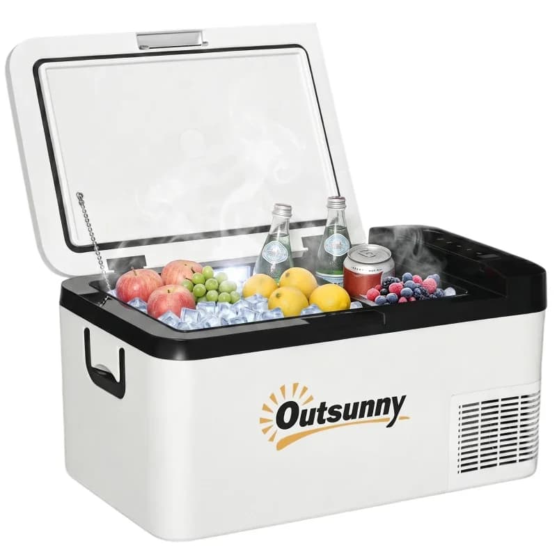 Nevera congelador portátil Outsunny 18 L compresor 12/24 V -20 °C
