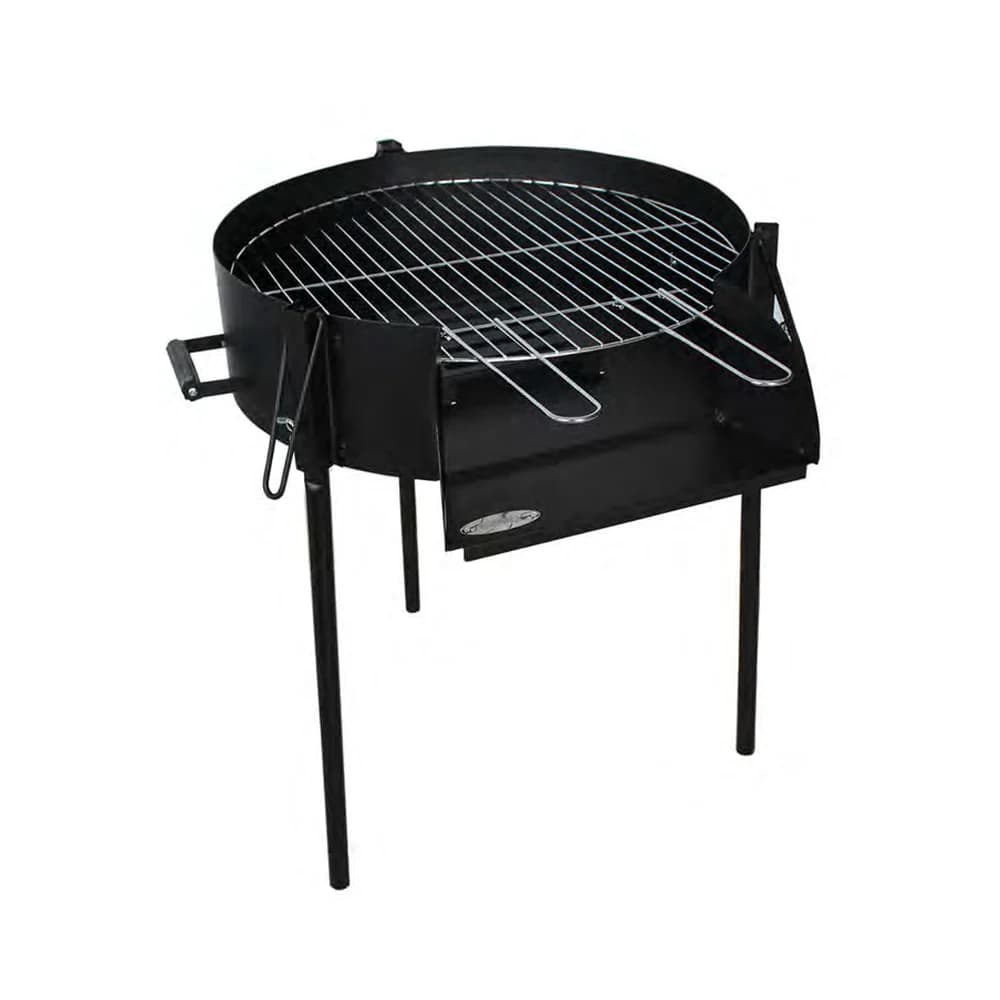 Paellero Imor de 60 cm para leña y carbón con parrilla: cajón de carbón extraíble por la puerta frontal