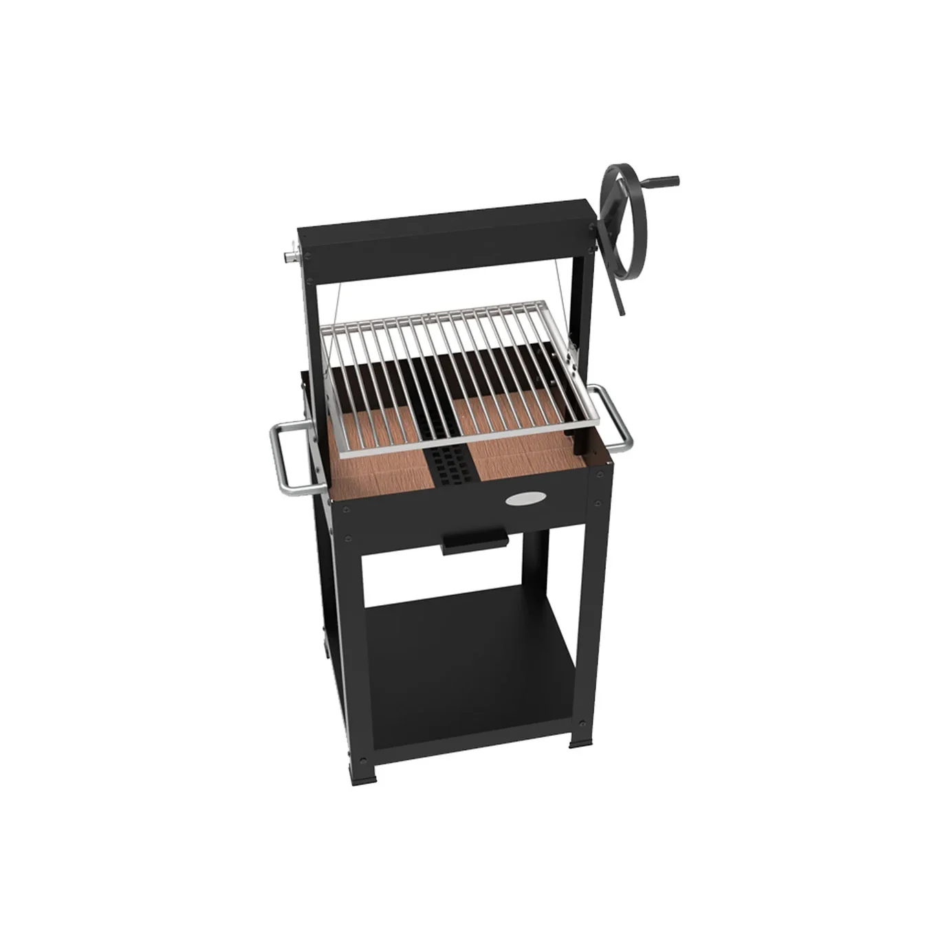 Parrilla argentina Imor Duramax con ladrillo refractario y elevación giratoria — parrilla argentina compacta