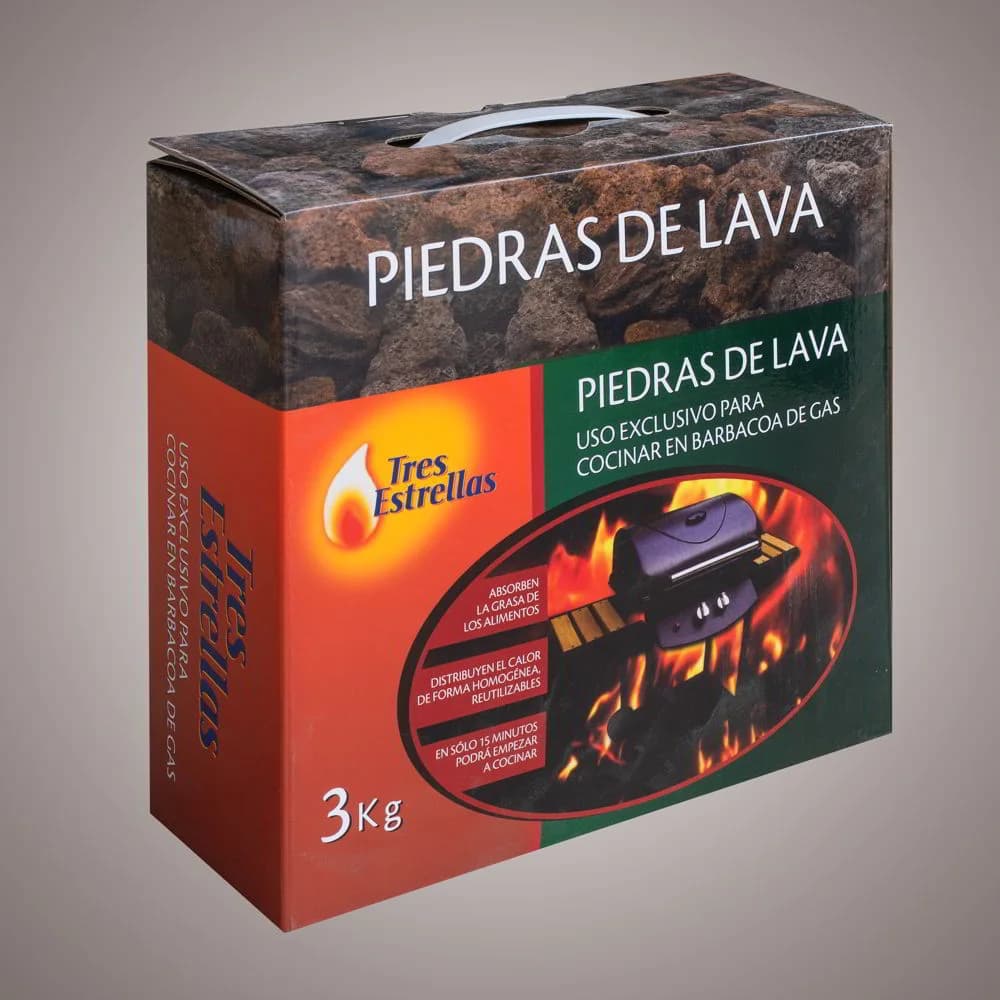 Piedras de lava volcánica para barbacoa de gas 3 kg, 30-50 mm — piedras de lava para barbacoa