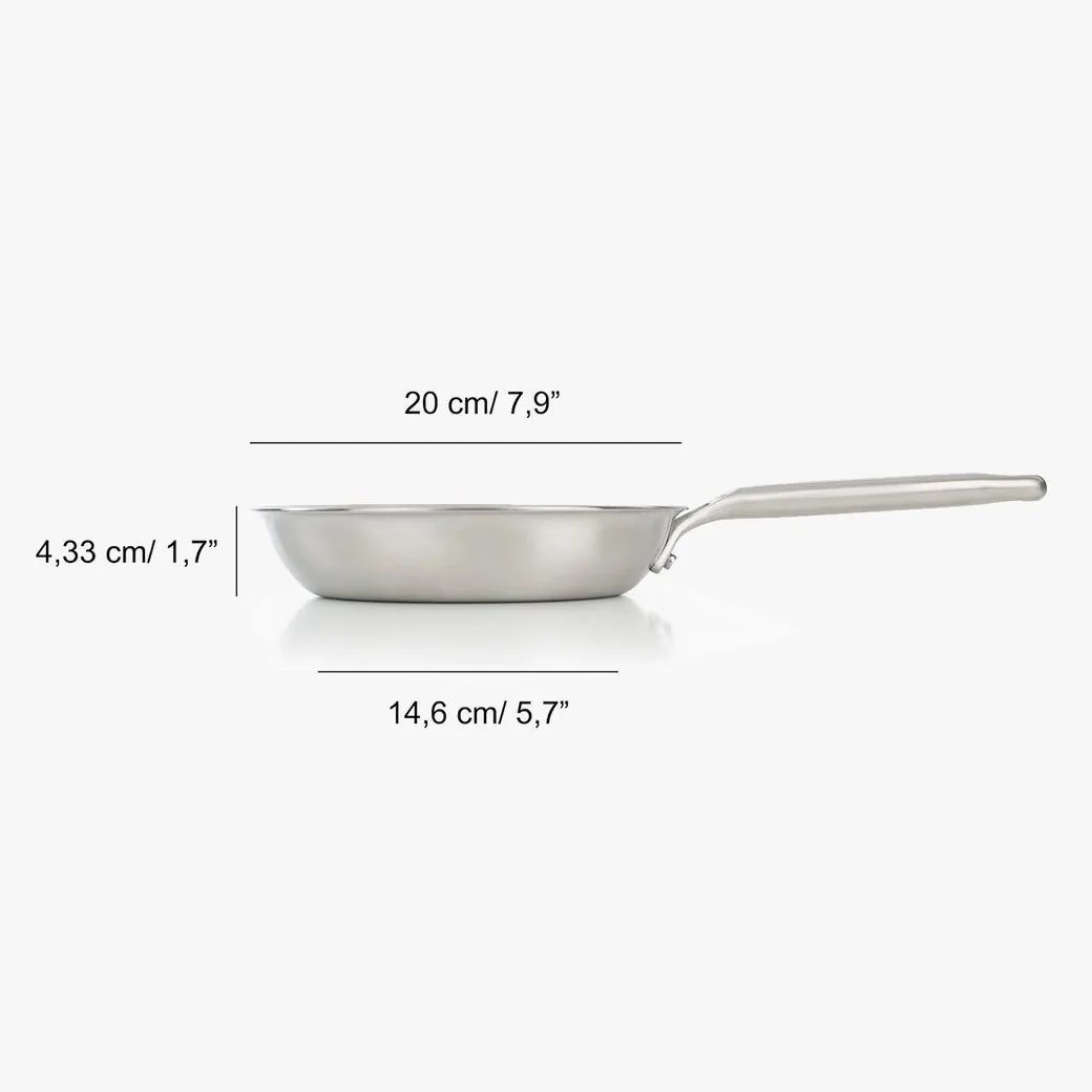 Sartén de acero inoxidable Arcos Samoa 20 cm sin antiadherente, para inducción: medidas y dimensiones