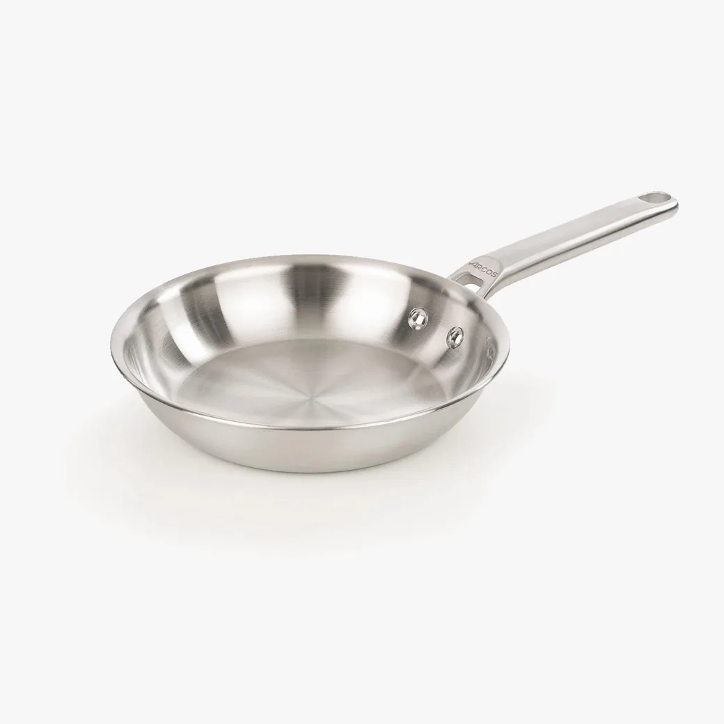 Sartén de acero inoxidable Arcos Samoa 20 cm sin antiadherente, para inducción — sartén de acero inoxidable