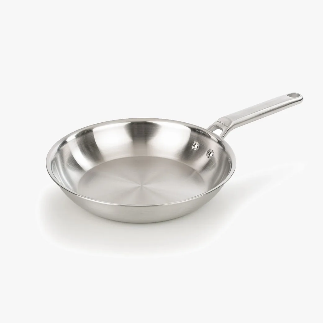 Sartén de acero inoxidable Arcos Samoa 24 cm sin antiadherente, para inducción