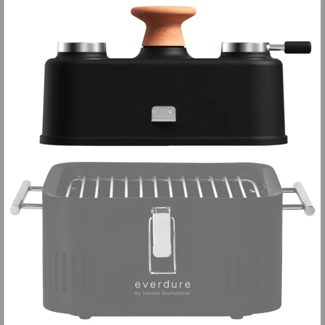 Tapa horno Everdure Cube con termómetro, para asar y ahumar — tapa horno Everdure Cube