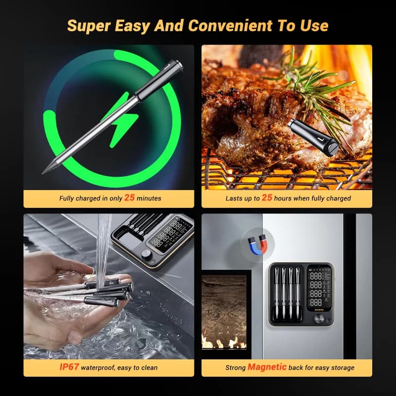 Termómetro para carne INKBIRD con 1 sonda, Bluetooth y WiFi: la batería recargable y su autonomía