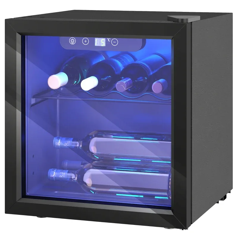 Vinoteca HOMCOM 12 botellas 36 L con temperatura regulable 4-16 °C — vinoteca 12 botellas